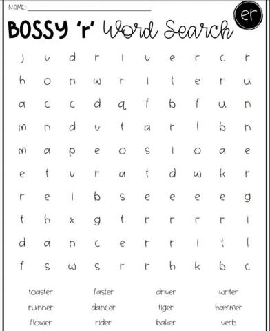 Bossy  R Word Search ER