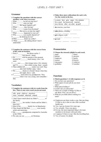 Level 2 - Test Unit 1