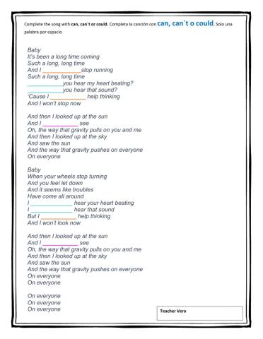 Can, can-t and could