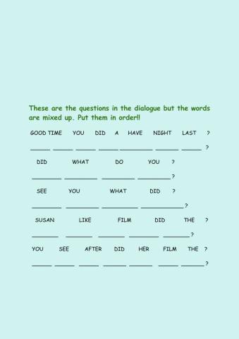 Questions about last night