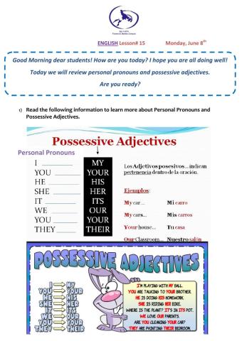 Possessive Adjectives