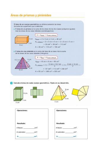 Área de prismas y piramides