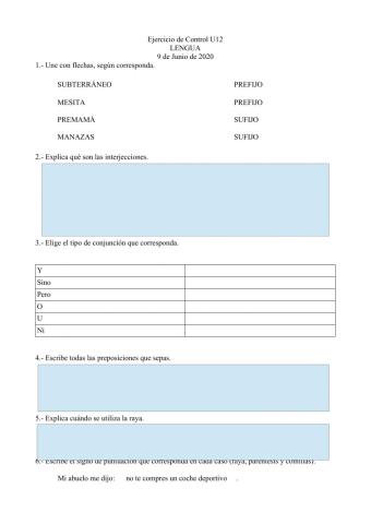 Ficha de Autoevaluación U12 Lengua