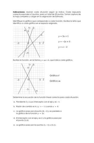 Ejercicio sobre funciones lineales 2
