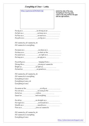 Song: 'Everything at Once' by Lenka