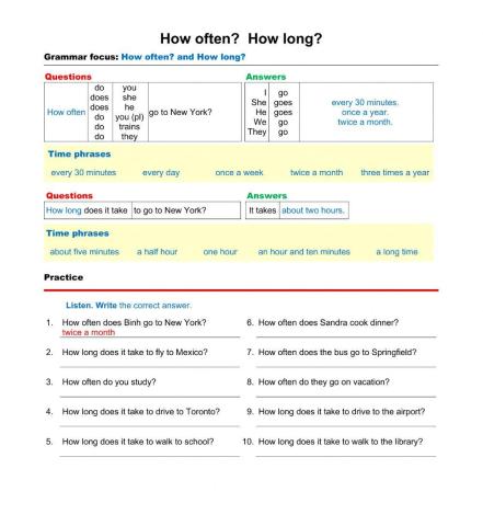 How Often?  How long?