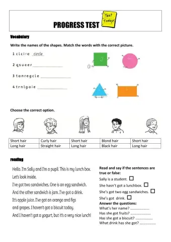 Family and Friends 1 B  test 1
