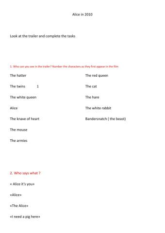 Alice in wonderland : 2010 trailer