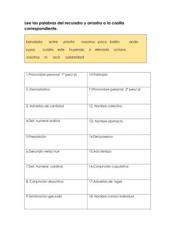 Juegos de gramática Creativa