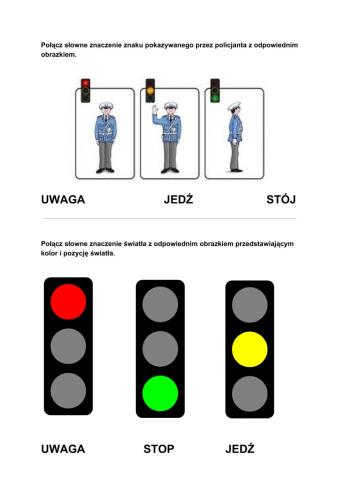 Światła sygnalizacji i sygnały osoby sterującej ruchem drogowym
