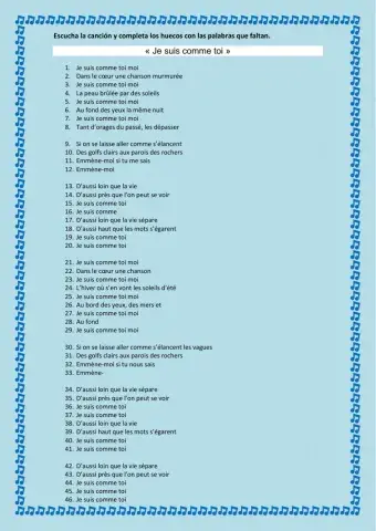 Chanson: je suis comme toi