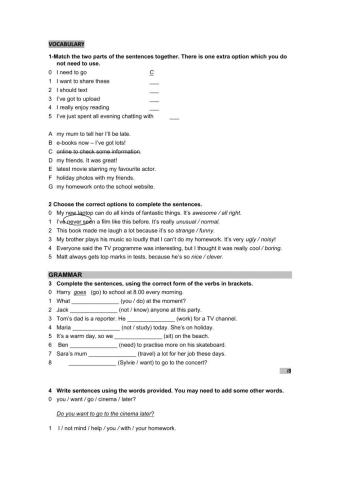 Wider world 3 unit 1 test