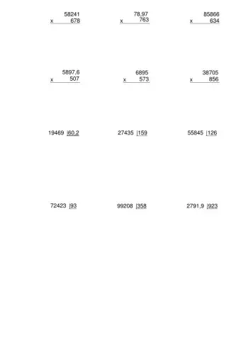 Multiplicaciones y divisiones con decimales