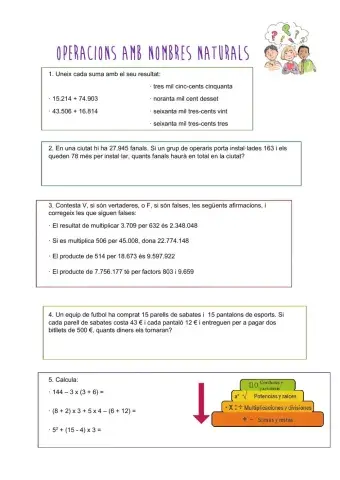 Operacions amb nombres naturals