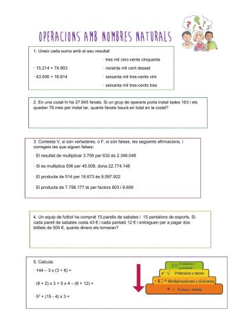 Operacions amb nombres naturals