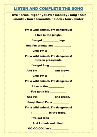 Listen and Complete the song