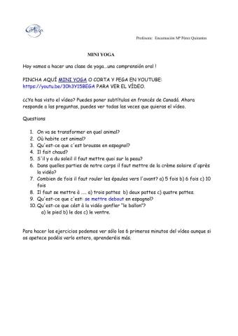 Comprensión oral MINI YOGA