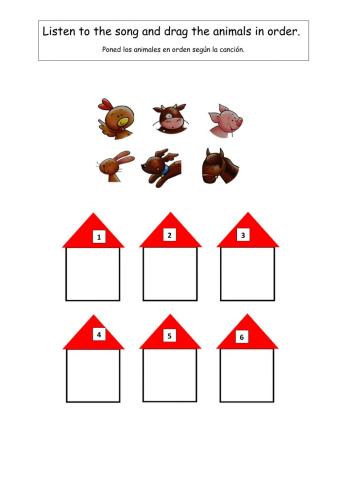 Listen and order the animals.