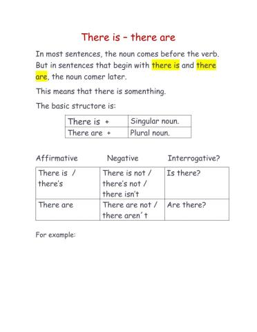 There is and there are