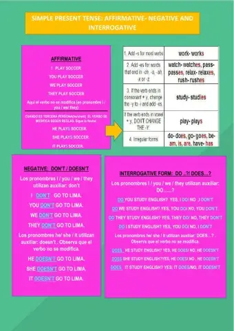 Simple present tense - action verbs