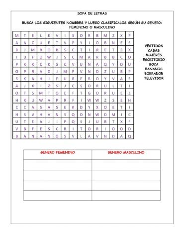 Genero masculino y femenino