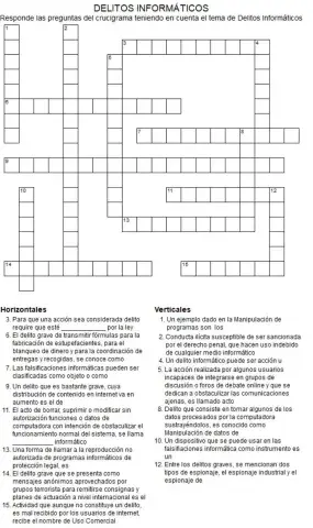 Crucigrama Delitos Informáticos