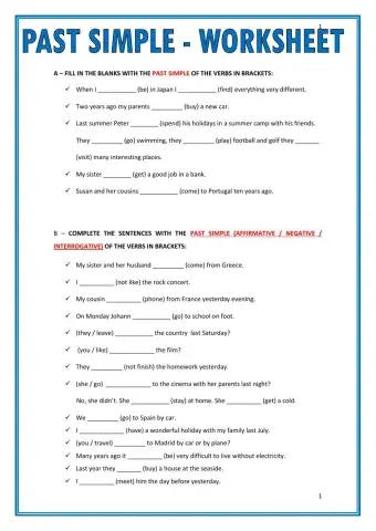 Past Simple Worksheet