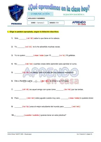 Practica tildacion diacrítica
