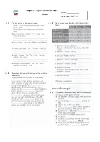 Comparatives and superlatives