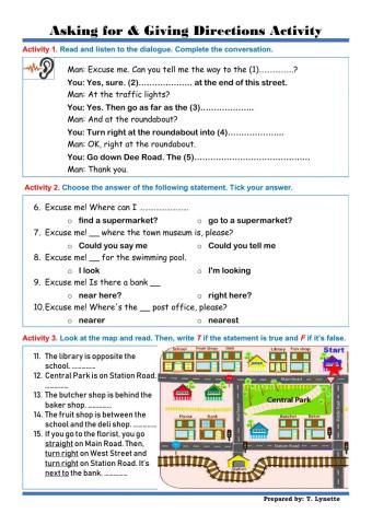 Asking for and Giving DIrections Activity