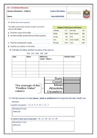 Revision Worksheet-2 on Ch-11