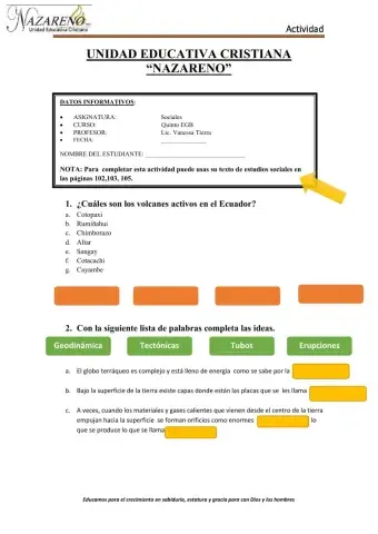 Los paisajes geológicos y riesgos sísmicos.