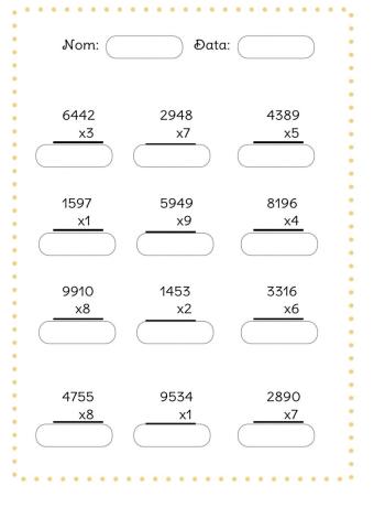 Multiplicacions portant-ne per una xifra