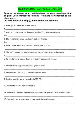 Rephrasing conditionals