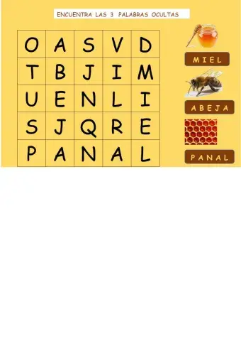 Sopa de letras abejas