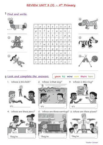 4th Primary- Review Unit 3.1