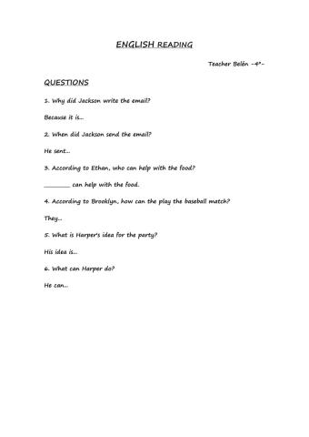 Reading comprehension