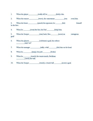 Past simple and Past Continuous