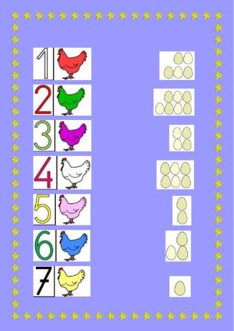 Une la gallina con los huevos que ha puesto