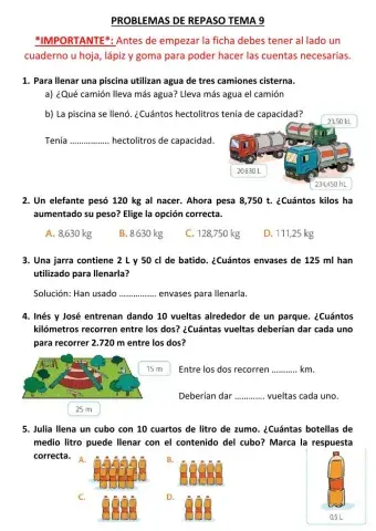 Problemas unidades de medida