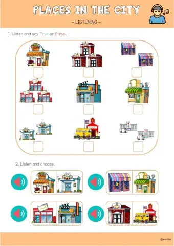 Places in a town or city