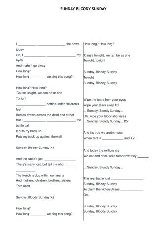 U2 - sunday bloody sunday