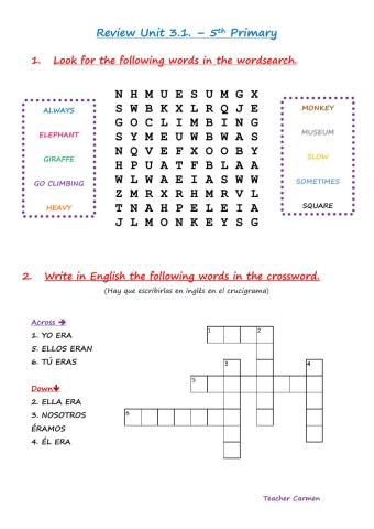 5th Primary - Review Unit 3.1.