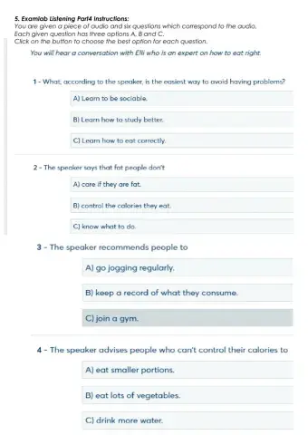 5. Examlab Listening Part4