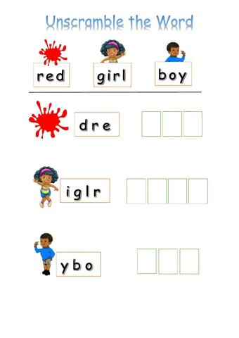Vocab Ex 3 - Unscramble