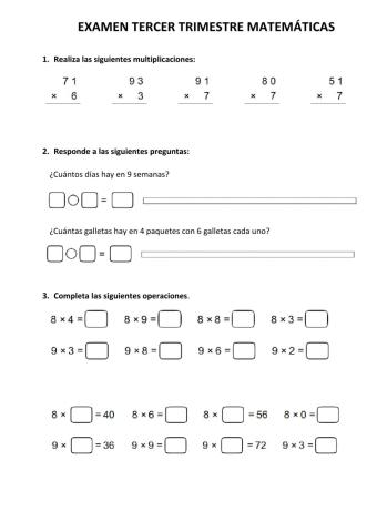 Examen Tercer trimestre