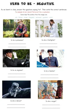 Verb to be - negative