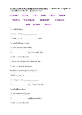 Hand in my pocket alanis morrisette