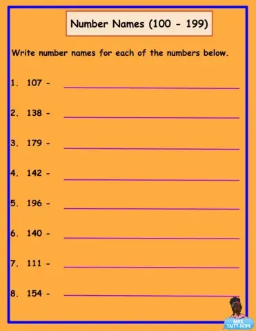 Number Names (100-199)