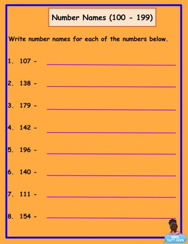 Number Names (100-199)